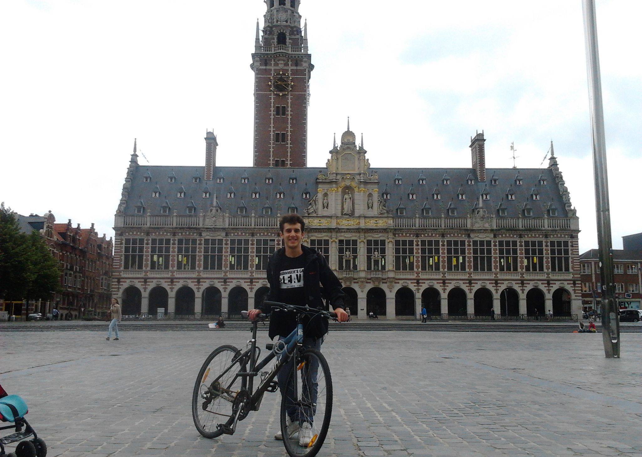  *Leuven (Belgium). July, 2013*: Before the course started, I went to Leuven to find a place to live during the year. Not only, I found the room, but also a nice bike that still waits for me when I go to Valladolid (Spain). This is the triumphant hunting picture with the prize.
